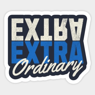 ExtraOrdinary - Cream and Blue Text Sticker